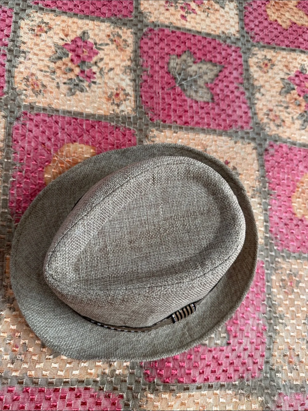 Beige Kids Fedora Hat with Matching Suspenders & Satin Bow Tie